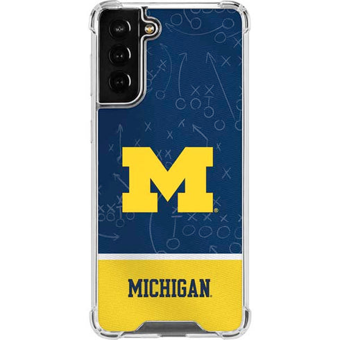 University of Michigan Jersey Split Galaxy S21 FE Clear Case